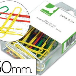30 clips Q-Connect nº 3 50mm. colores surtidos